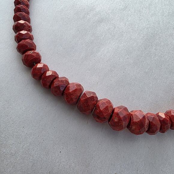 Jay King DTR Genuine Coral Red Statement Choker Necklace sterling Silver 925 - Picture 9 of 11